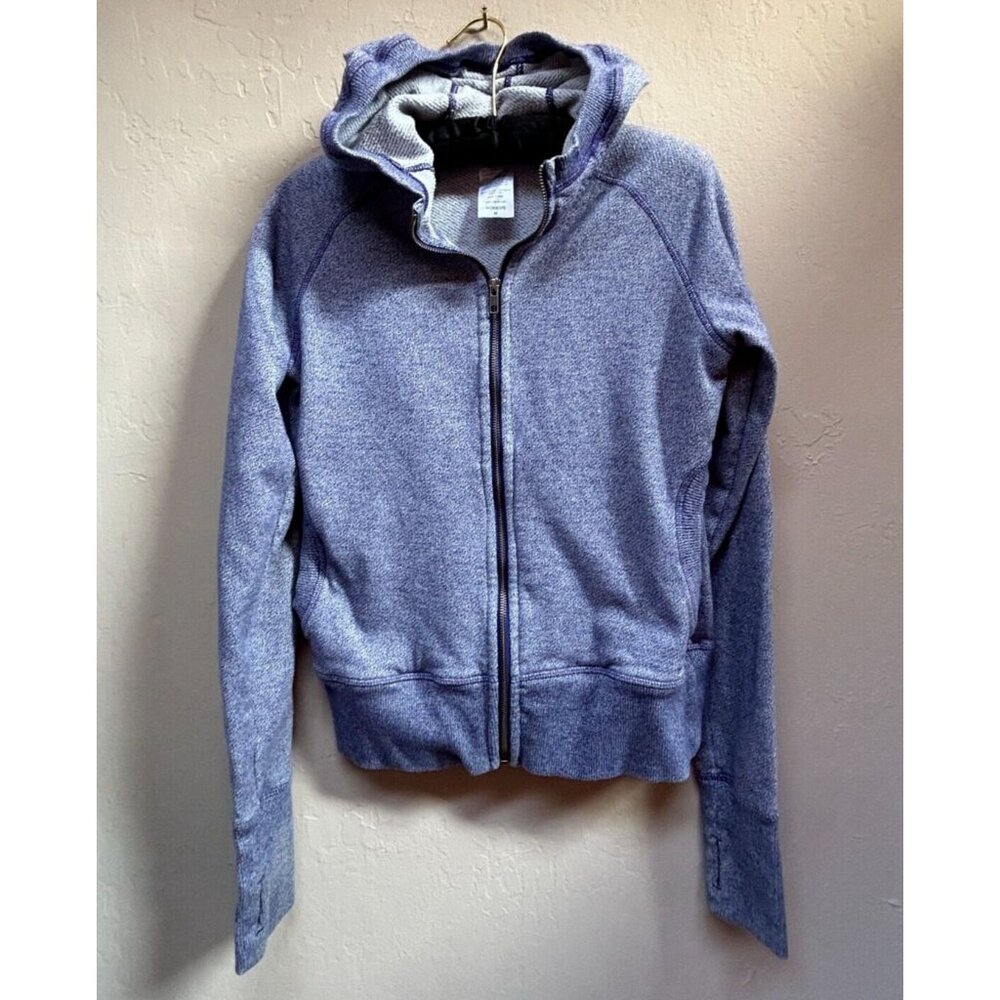 Patagonia Women Full Zip Hoodie Jacket Thumbholes Blue Medium Lightweight Active